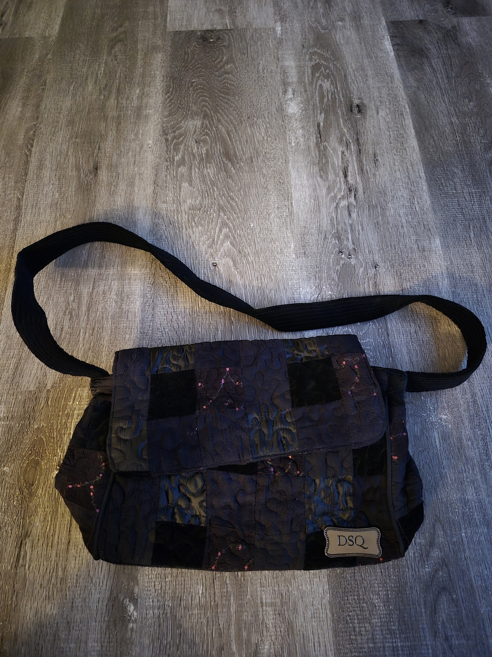 DSQUARED2 Black Quilted Patchwork  Bag/Wallet